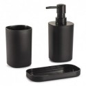 Set de 3 accesorios de baño LONA Negro MSV