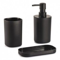 MSV ensemble 3 accessoires de salle de bain LONA Noir