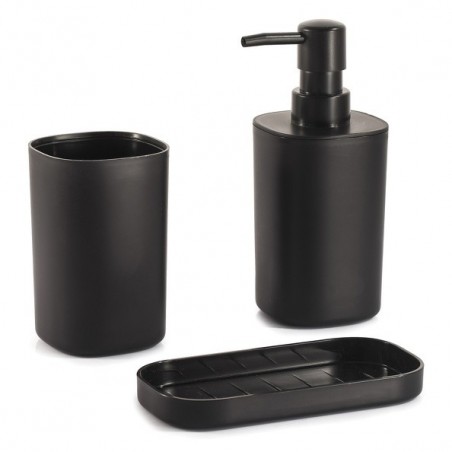 Set de 3 accesorios de baño LONA Negro MSV