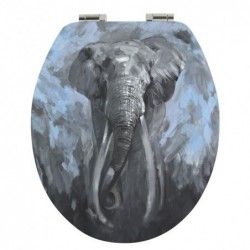 Tapa de inodoro MDF ELEPHANT - Bisagras de acero inoxidable Spirella