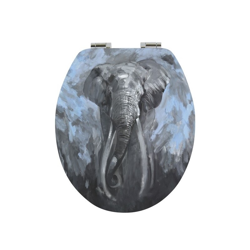 Tapa de inodoro MDF ELEPHANT - Bisagras de acero inoxidable Spirella