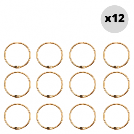 Set of 12 shower curtain rings RINGO SMALL Gold Spirella