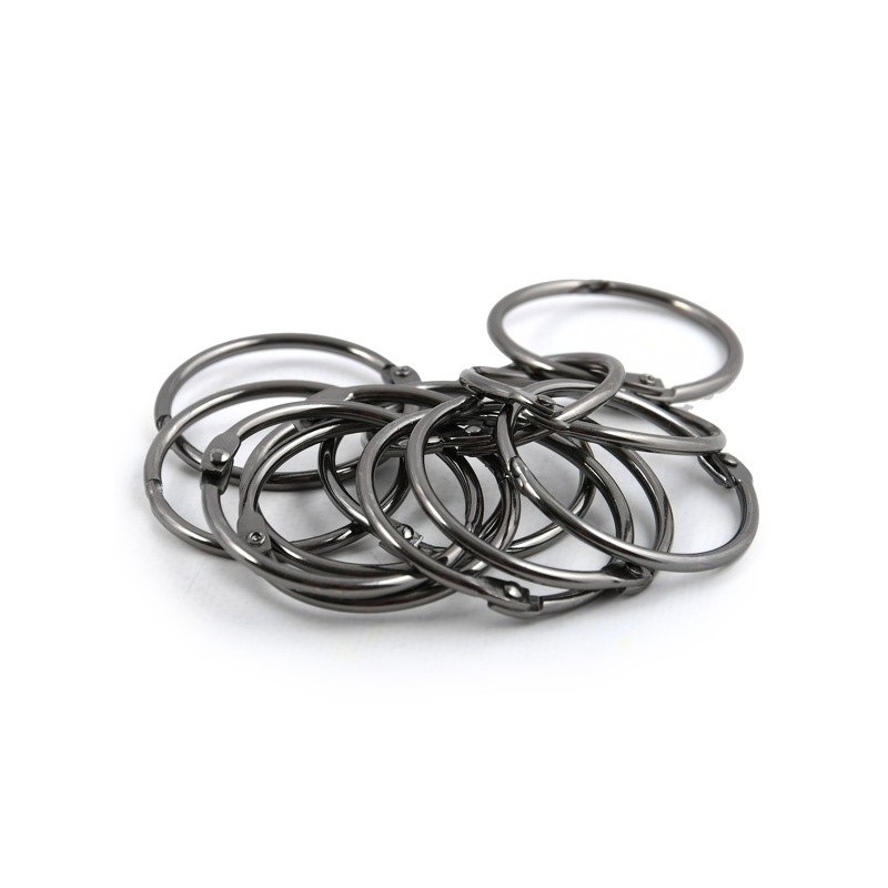 Set di 12 anelli per tende da doccia RINGO SMALL Nero Titan Spirella