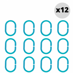 Set 12 anelli per Tenda doccia C-MINOR Azzurro Spirella