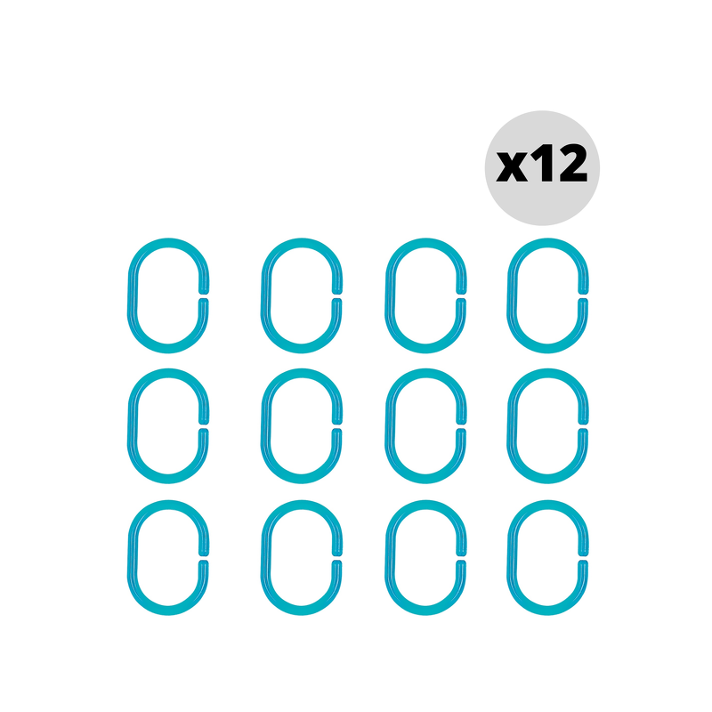 Set 12 anelli per Tenda doccia C-MINOR Azzurro Spirella