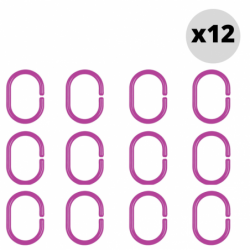 Juego de 12 anillas para cortina de ducha  rosa claro C-MINOR Spirella