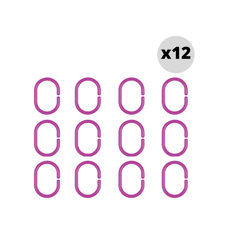 Spirella 12er Set Duschvorhangringe C-MINOR Hellrosa
