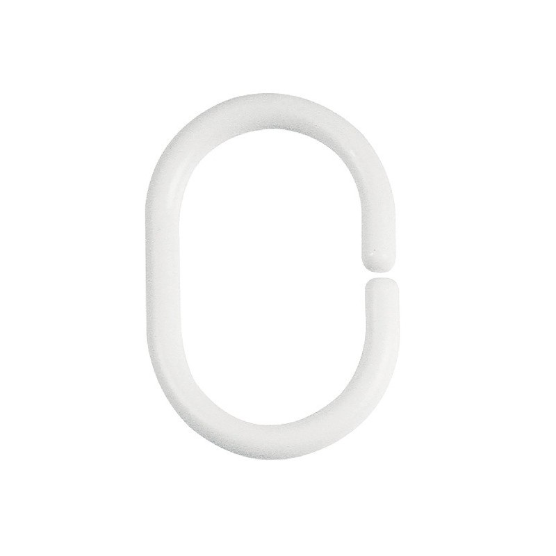 Lot de 12 anneaux pour rideaux de douche C-MINOR Blanc Spirella