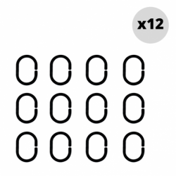 Juego de 12 anillas para cortina de ducha C-MINOR negro Spirella