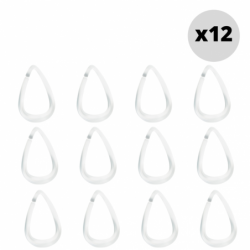 Spirella Lot de 12 anneaux pour rideaux de douche DROP Transparent