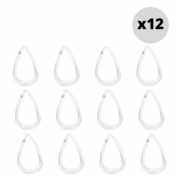 Spirella Set of 12 Shower Curtain Rings DROP Clear