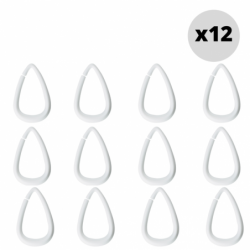 Spirella Lot de 12 anneaux pour rideaux de douche DROP Blanc