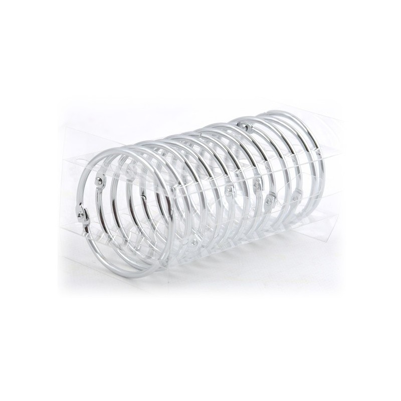 Set of 12 RINGO Chrome Shower curtain Rings Spirella