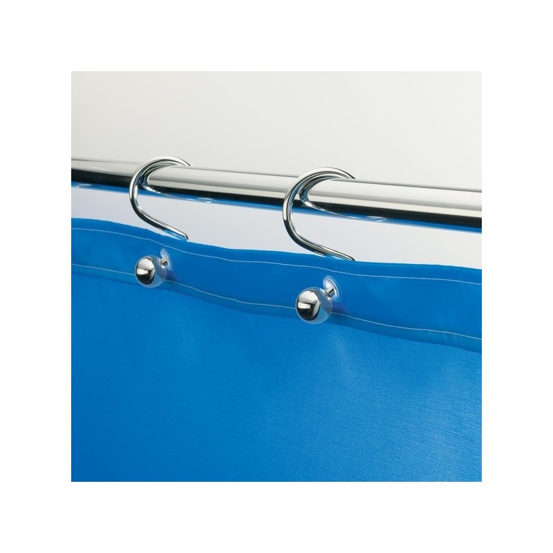 Lot de 12 anneaux pour rideaux de douche BUBBLE Chromé Spirella