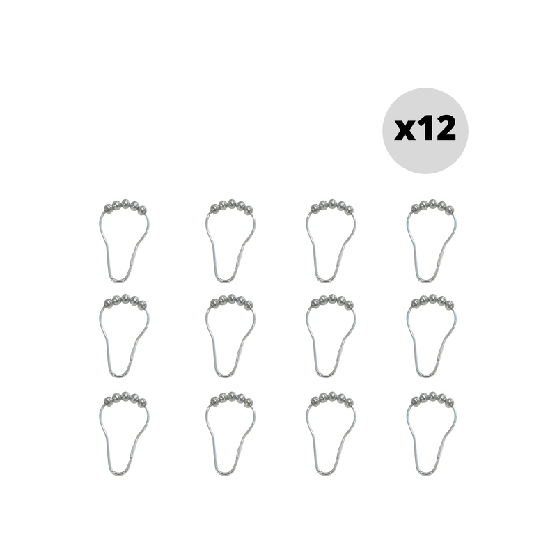 spirella Lot de 12 anneaux pour rideaux de douche ANELLO Chromé Spirella