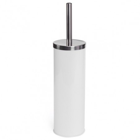 Escobillero con soporte de acero inoxidable y acero blanco MSV