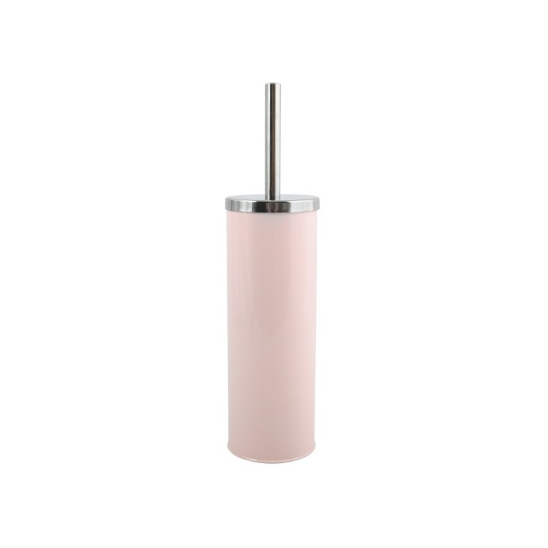 Escobillero con soporte de acero inoxidable y acero rosa pastel MSV