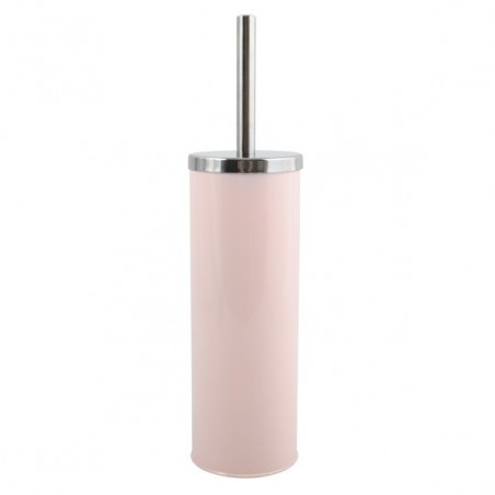 Toilet brush with stainless steel & pastel pink steel holder MSV
