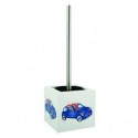 Toilet brush with MDF & stainless steel support Square Blue Xs MSV