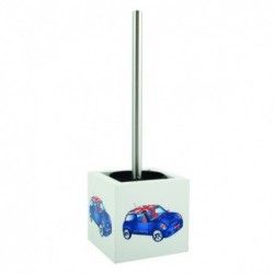 Escobillero con soporte de MDF y acero inoxidable Cuadrado Azul Xs MSV