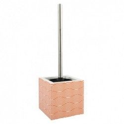 Escobillero con soporte de MDF y acero inoxidable WAVE Naranja MSV