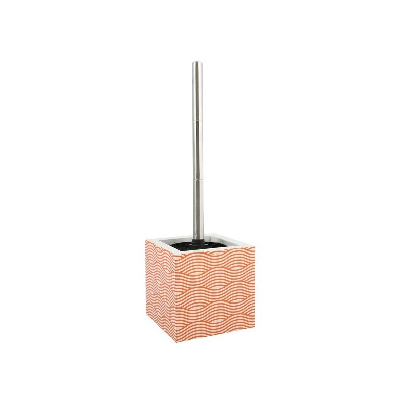 Scopino per WC con supporto in MDF e acciaio inox WAVE Orange MSV