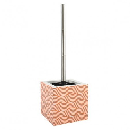 Brosse Wc avec support MDF & Acier Inox WAVE Orange MSV