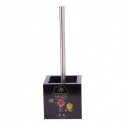 Scopino per WC con supporto in MDF e acciaio inossidabile Marelle Nero MSV
