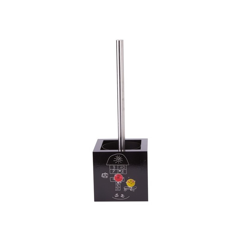 spirella Brosse Wc avec support MDF & Inox Marelle Noir MSV