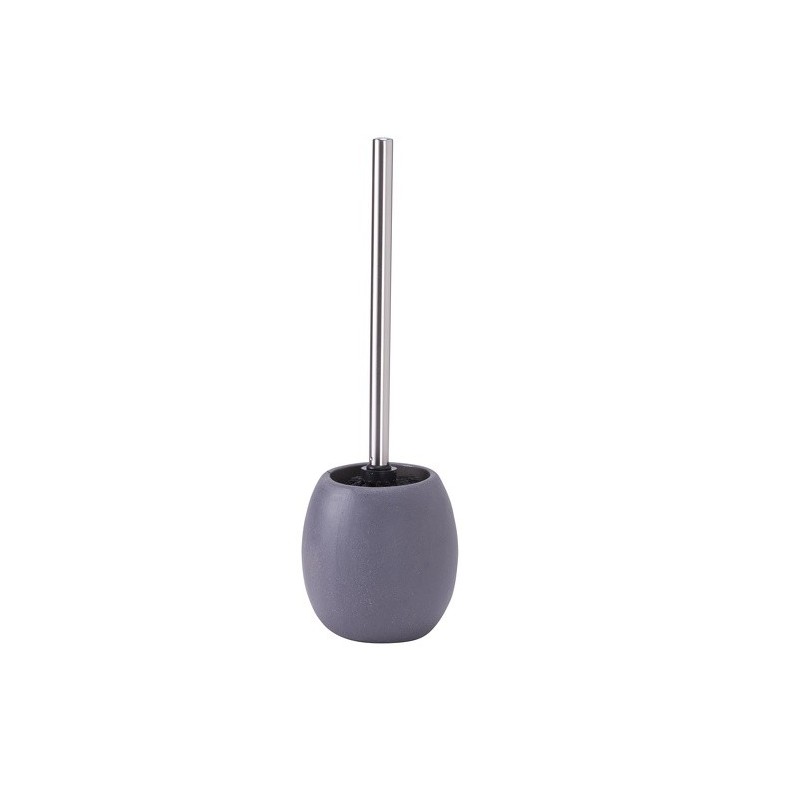 Escobillero con soporte de cerámica BALI Gris Aspecto Piedra MSV