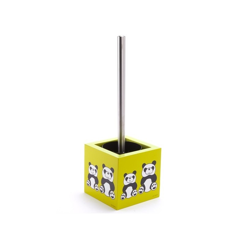 Toilet brush with MDF & stainless steel support Square Panda MSV