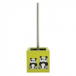 Scopino per WC con supporto in MDF e acciaio inox Square Panda MSV