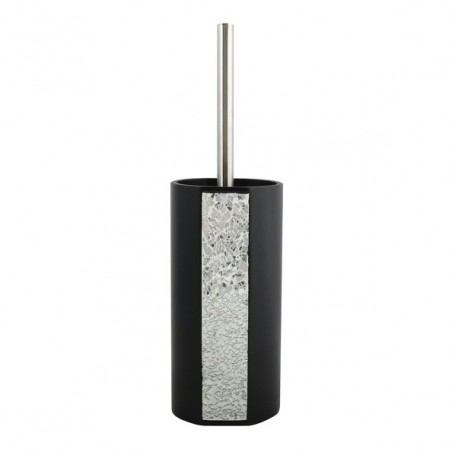 Toilet brush with polyresin holder LUANDA Black MSV