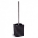Toilet brush with Poyresine holder KUBIK Black MSV
