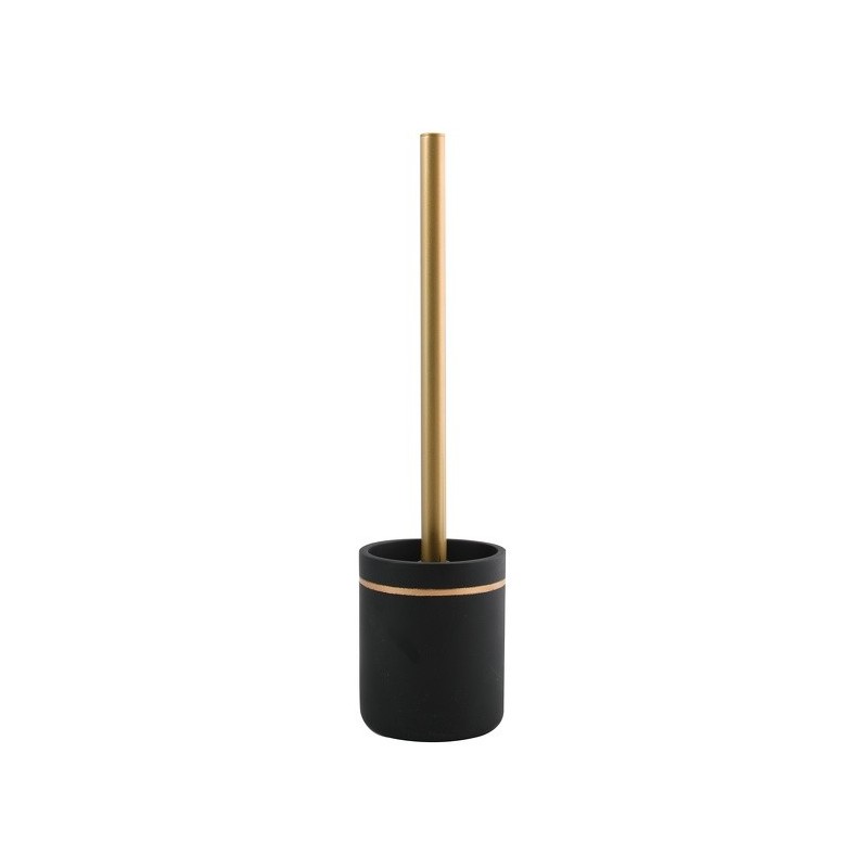 Escobillero con soporte de poliresina BLY Black & Gold Spirella