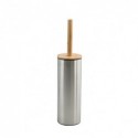 Brosse Wc avec support Acier Inox & Bambou ADONIS Brossé - Poils résistants en silicone Spirella