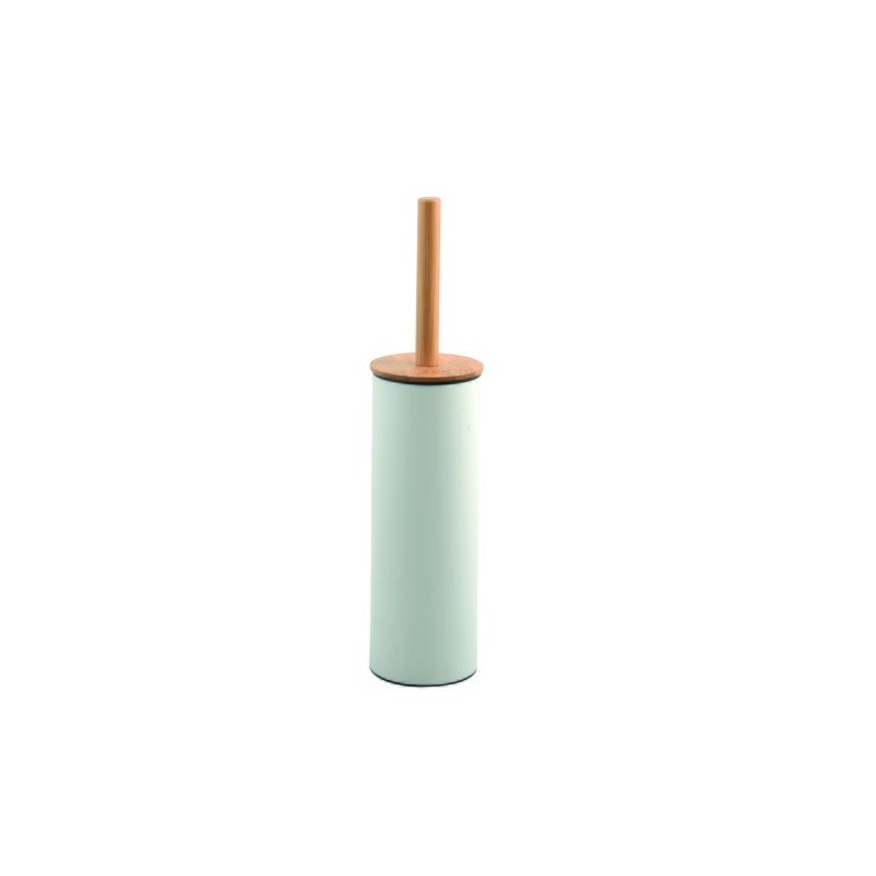 Scopino WC con supporto in acciaio e bambù ADONIS Bianco opaco - Setole resistenti in silicone Spirella