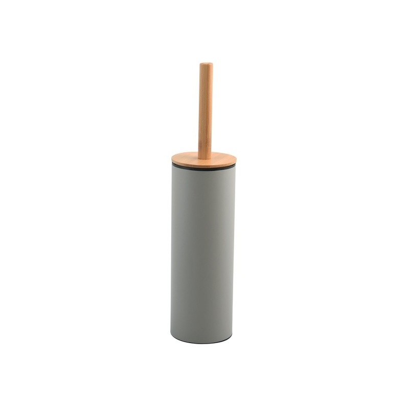 Scopino WC con supporto in acciaio e bambù ADONIS Tortora opaco - Setole resistenti in silicone Spirella