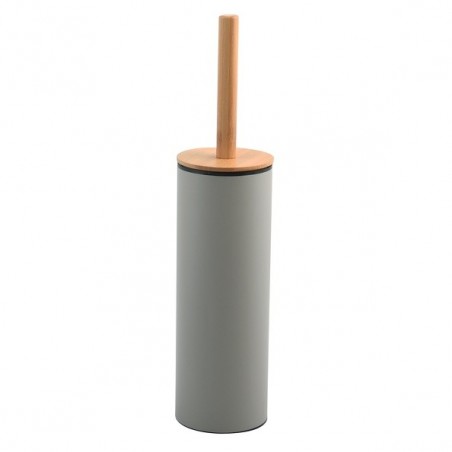 Scopino WC con supporto in acciaio e bambù ADONIS Tortora opaco - Setole resistenti in silicone Spirella