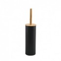 Spirella Brosse Wc avec support Acier & Bambou ADONIS Gris Noir Mat - Poils résistants en silicone