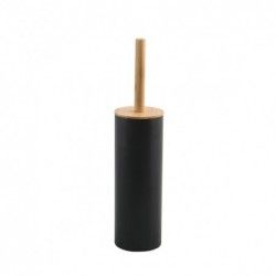 Spirella Brosse Wc avec support Acier & Bambou ADONIS Gris Noir Mat - Poils résistants en silicone