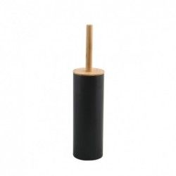 Spirella Toilet Brush with Steel & Bamboo Holder ADONIS Gray Black Matt