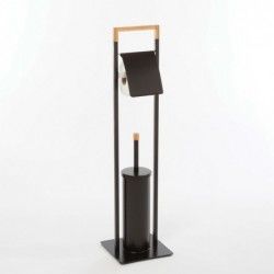 Wc Combinato Bambù e Acciaio CHIC  Nero Opaco Spirella