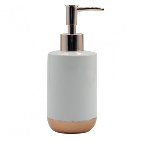 Distributeur de savon Céramique AMMAN Blanc & Doré MSV