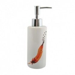 Dispenser di sapone in ceramica INDIA Bianco e Arancione MSV