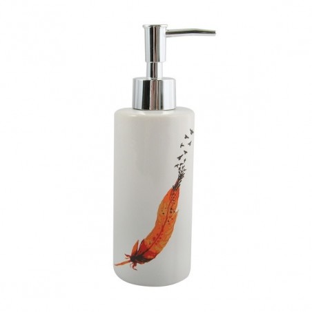 Dispenser di sapone in ceramica INDIA Bianco e Arancione MSV