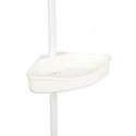 Estante de ducha de esquina autoportante 125-245cm Blanco telescópico - Sin taladrar - 4 estantes MSV