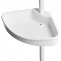 MSV Freistehendes Eck-Duschregal Weiß Teleskop 125-245cm