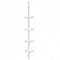 Etagère de douche d'angle auto-portée 135-260cm Blanc telescopique - Sans perçage - 4 tablettes MSV