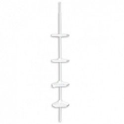Self-supporting corner shower shelf 135-260cm White telescopic - No drilling - 4 shelves MSV